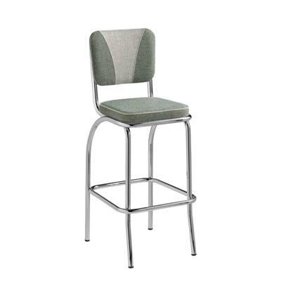 Tabouret haut de bar Darryl Assise et dos rembourrés, châssis Epoxy
-Supplément châssis chromé 78 € HT