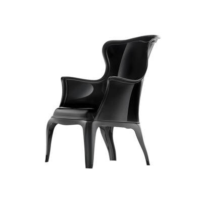 White, black, transparent polycarbonate armchair, MED
