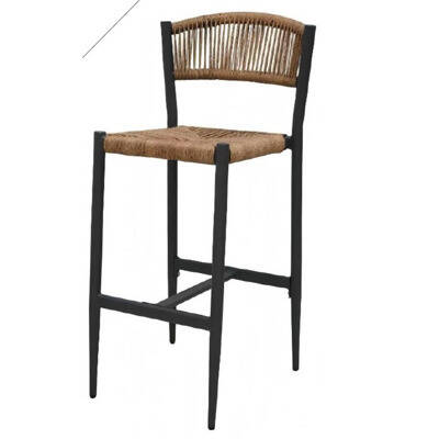 Châssis aluminium anthracite - assise et dossier torsadé naturel
Existe en torsadé vert