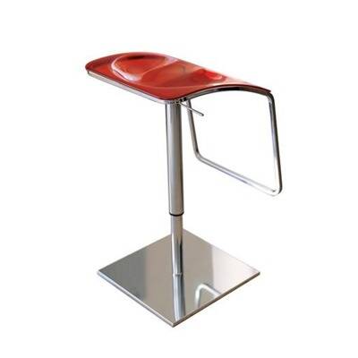 Acrylic transparent, MED, rotating seat red translucent, black, white, red,-height r adjustable 54 / 80cm