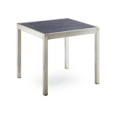 Table 80 x 80 pietement gris, plateau gris ou couleur teck
