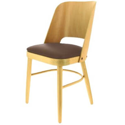 Chaise en hêtre , assise simili. 
Existe en  châssis naturel/assise col chocolat  et châssis wengé /assise col noir
-ASSISE A MONTER PAR LE CLIENT
-EN STOCK
-Possibilité montage assise supplément 5€ HT Net /pièce