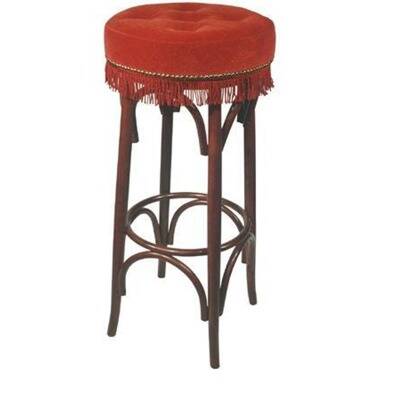 Barstool with upholstered seating with buttons